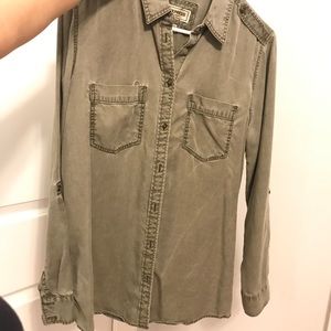Express military button up boyfriend shirt
